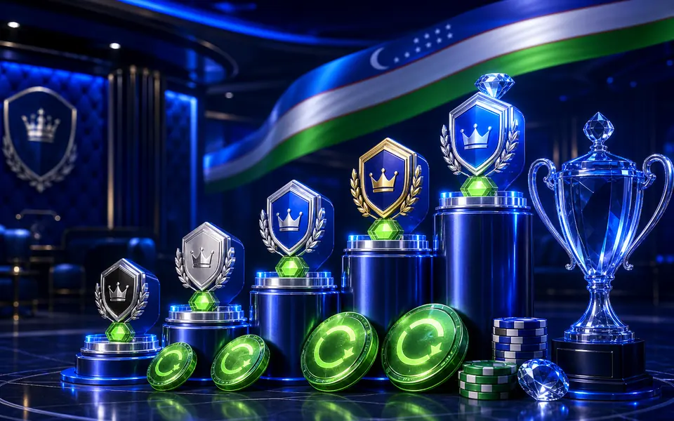 VIP darajalari va bonus shartlari uchun 1xBet O'zbekiston vizuali